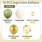 Sage Green and Gold Balloons, 50 PCS Sage Green Party Balloons, 12 Inch Metallic Gold Confetti Avocado Green Sand White Latex Balloons for Birthday Jungle Safari Wedding Baby Shower Party Decorations